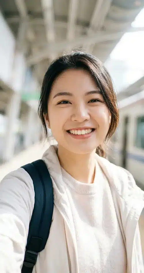 Reisende freut sich über Bahnticket-Erstattung