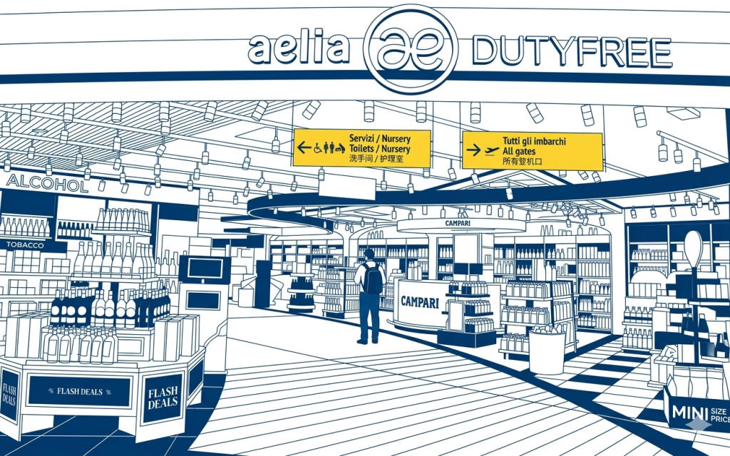 Duty-Free-Bereich am Flughafen Venedig Marco Polo
