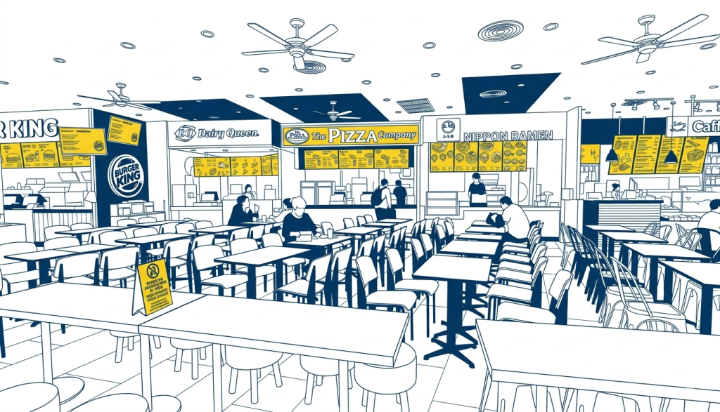 Restaurantbereich am Flughafen Bangkok