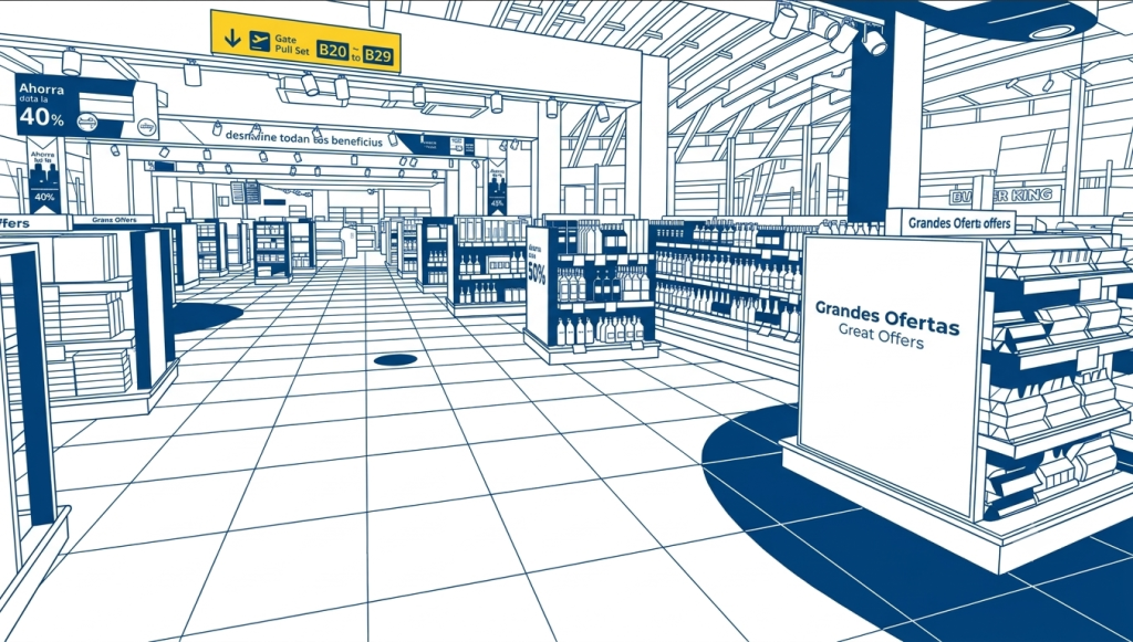 Duty-Free-Bereich am Flughafen Teneriffa Nord