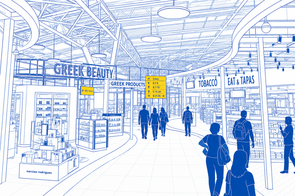 Duty-Free-Bereich am Flughafen Thessaloniki