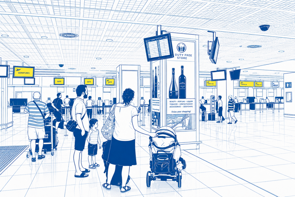 Check-in-Bereich am Flughafen Brindisi