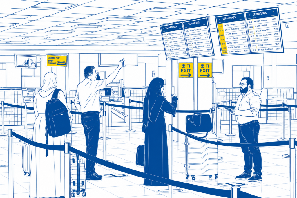 Check-in-Bereich am Flughafen Tunis