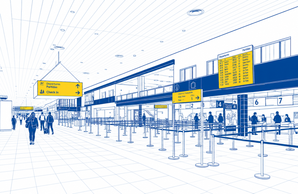 Check-in-Bereich am Flughafen Ponta Delgada
