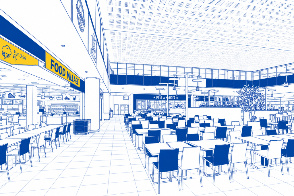 Gastronomiebereich am Flughafen Paphos