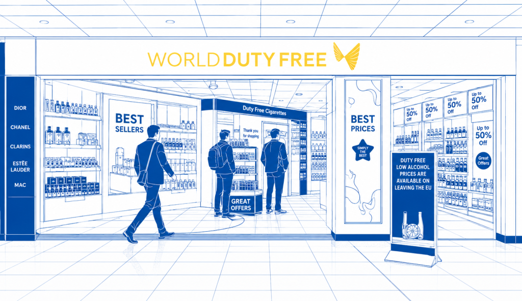 Duty-Free-Bereich am Flughafen Edinburgh