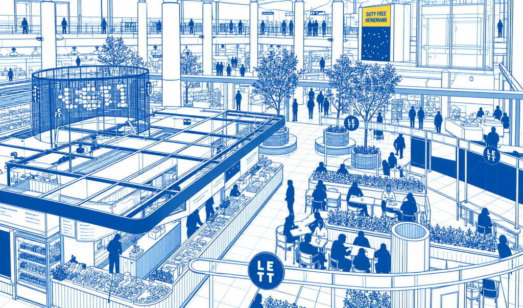 Restaurantbereich am Flughafen Oslo Gardermoen