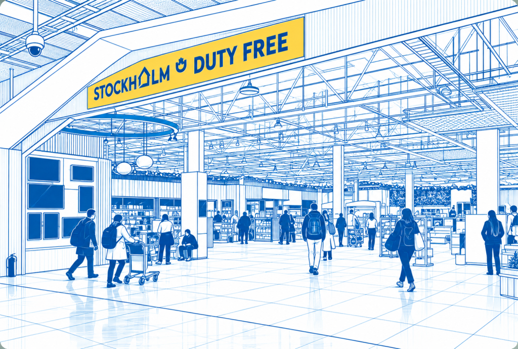Duty-Free-Bereich am Flughafen Stockholm Arlanda