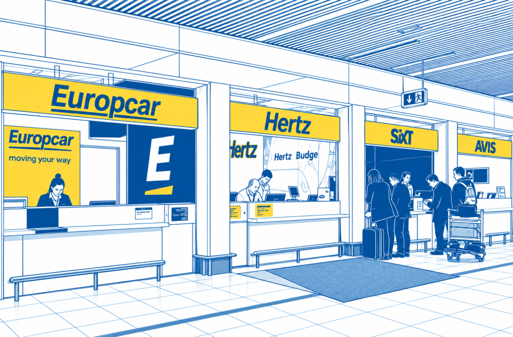 Autovermietungen Schalter am Flughafen Budapest